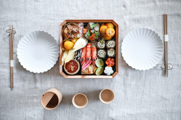 クリスマス　おせち　みんなでご飯　家族団欒　おいしいご飯