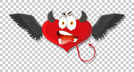 Heart shape devil with facial expression