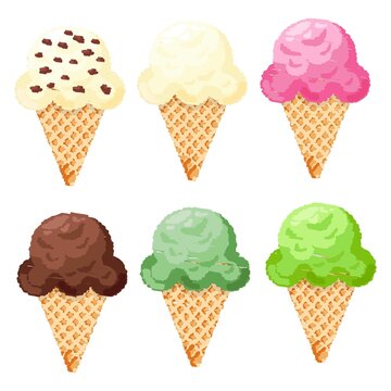 Set ice cream Icon design colorful chalk. Draw a picture on the white background.