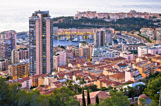 Monaco and Monte Carlo cityscape view from above
