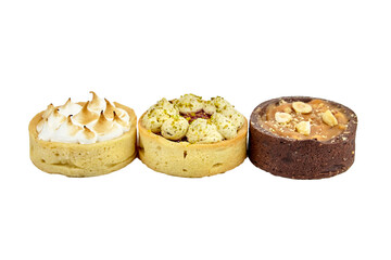 Mini tarts isolated on white