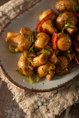 Fresh mushroom salad