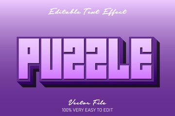 puzzle purple strong bold text effect