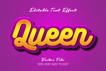 queen pink yellow fresh text effect