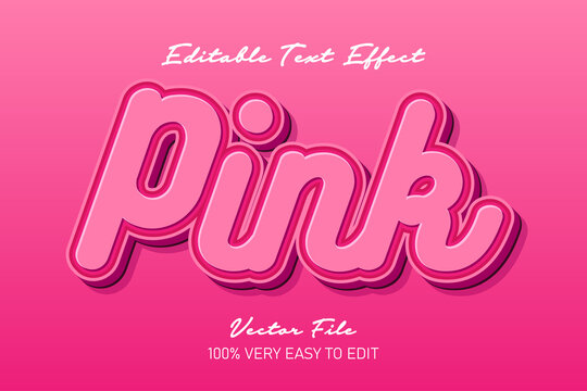 pink strong bold lettering text style effect