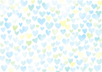 水色の小さなハート模様