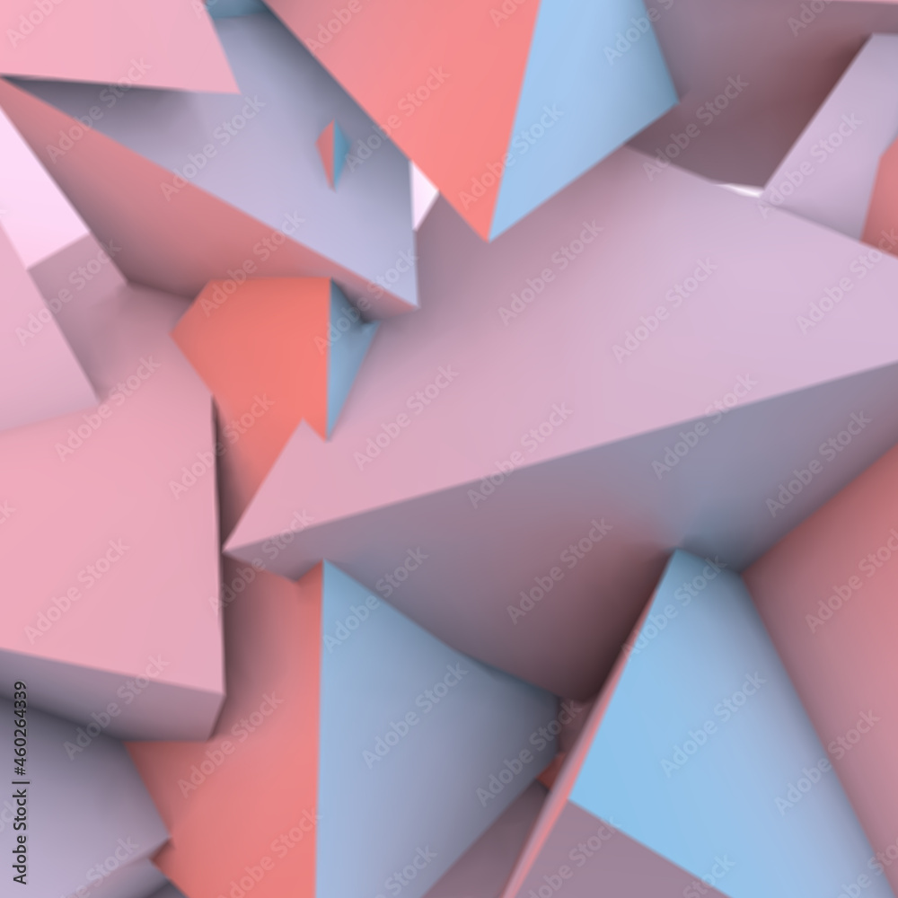 Poster Abstract background with rose quartz and serenity pyramids