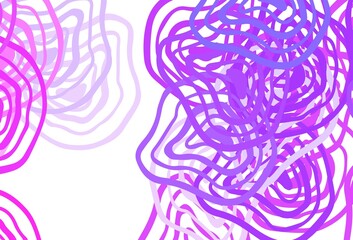 Light Purple, Pink vector texture with curved lines.