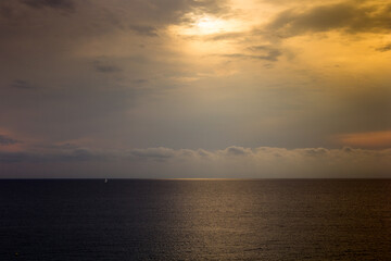 Twilight, sunset in summer on the Catalan coast