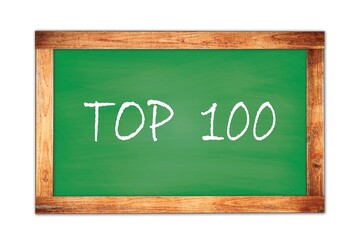 TOP 100 words on green school blackboard