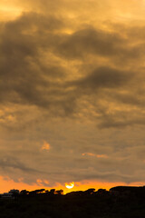 Twilight, sunset in summer on the Catalan coast