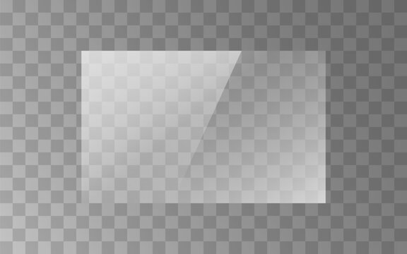 The vector png texture of rectangle 16x10 glass plate, mirror, window isolated on transparent background	
