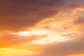 Naklejka na ściany i meble Sunset clouds and beautiful sunshine