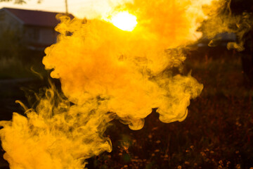 Smoke from cigarette or hookah