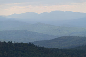 Foggy landscape in the mountains
