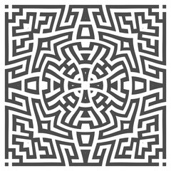 Symmetrical pattern - geometric monochrome background. 