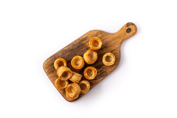 Traditional English Yorkshire pudding isolated on white background