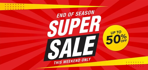 Super Sale banner vector template design