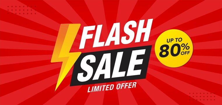 Flash sale banner template design, Vector illustration.