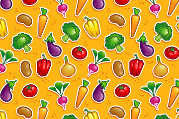 Vegetable pattern. Organic nutrition, vegan food vector