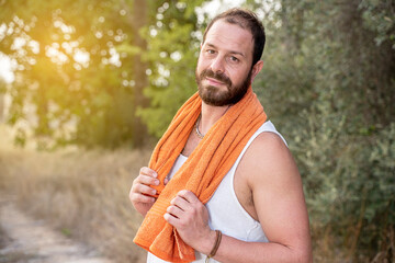 young man sweaty after a run