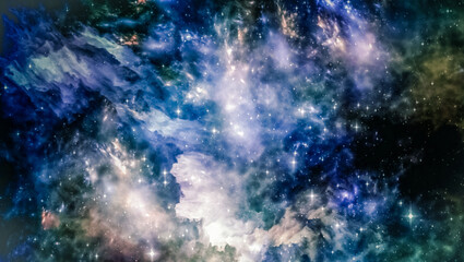 Colourful  Deep Space Nebular Stary Galaxy Background