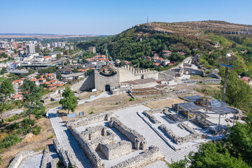 Partially reconstructed walls of Hisarya fortress in the city of Lovech, Bulgaria