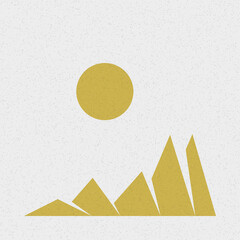 Geometric Mountains silhouette landscape art poster illustration