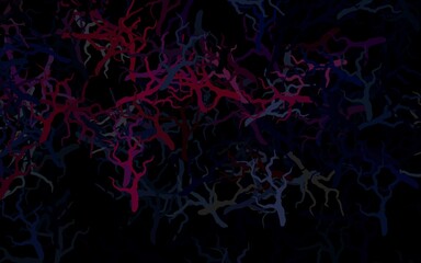 Dark Pink, Red vector abstract backdrop with leaves, branches.