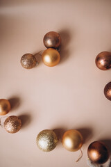 christmas decoration on brown background