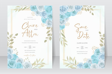 Beautiful roses invitation card template