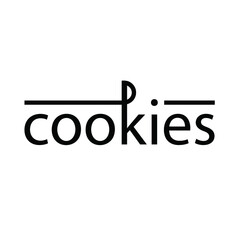 Cookies logos stylish line hand lettering, vector illustration. Line simple direct Style for a card, packaging, Banner, Flyer, Sticker.