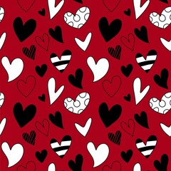 Seamless pattern with hearts 