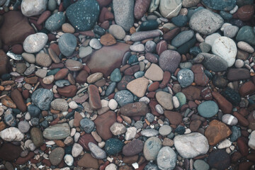 Sea pebbles on the seaside