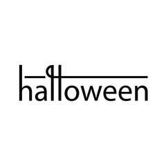 Halloween logos stylish line hand lettering, vector illustration. Line simple direct style for a card, Banner, Flyer, Sticker.