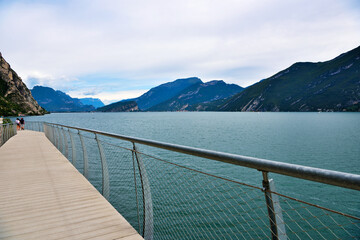 bicycle lane in Limone sul Garda that can be traveled by bicycle and on foot Italy