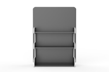 Display stand, retail display stand for product , display stands isolated on white background. 3d illustration