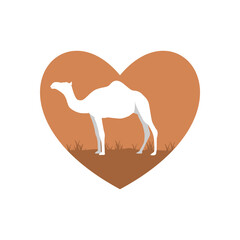 Illustration Vector Graphic of Camel Love Logo. Perfect to use for Technology Company