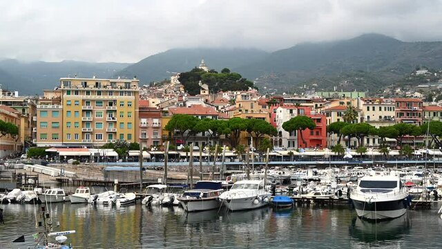 SANREMO, ITALY - 14 SEPTEMBER, 2021: Boats and yachts at the port