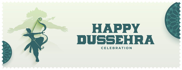 flat style happy dussehra banner design