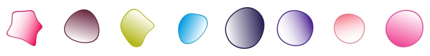Random blotch, inkblot. Pebble, stone silhouette. Organic blob, blot, speck shape. Splat, fleck. Drop of liquid, fluid. Ink stain, mottle spot irregular shape. Basic, simple rounded, smooth gel form
