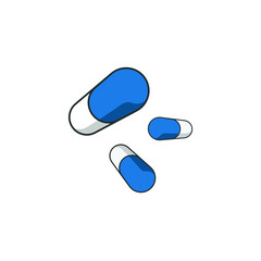 Drug pills in drawing style isolated vector. Icon object illustration for your presentation, teaching materials or others.