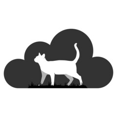 Illustration Vector Graphic of Cloud Cat Logo. Perfect to use for Technology Company