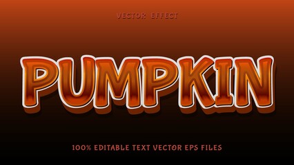 Abstract 3d Gradient Orange Word Pumpkin Editable Text Effect Design Template