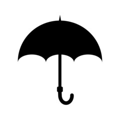 Umbrella silhouette. Black umbrella isolated on white © Vector townz
