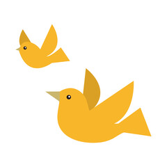 オレンジ色の小鳥