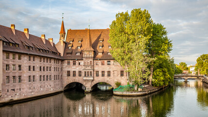 Panoramic view with Hospice of the Holy Spirit in Nuremberg