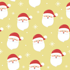 Christmas pattern with Santa Claus. Wallpaper concept. Vector