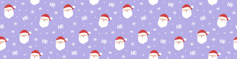 Christmas pattern with Santa Claus. Wallpaper concept. Banner. Vector