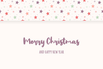 Christmas card with stars and wishes. Vector